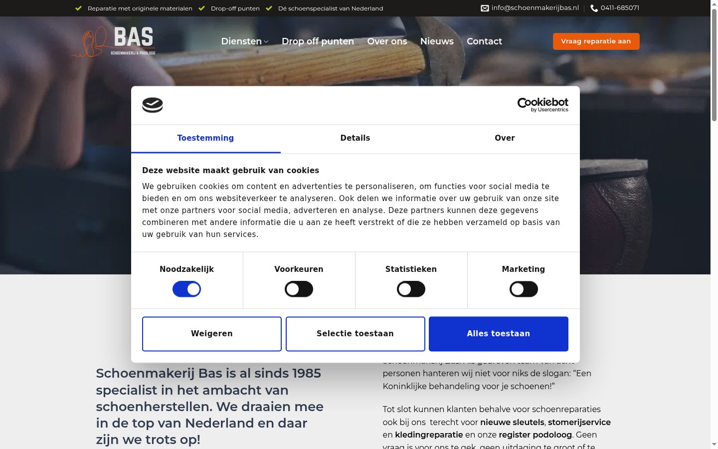 Snímka obrazovky banera súhlasu zobrazeného pred akoukoľvek interakciou