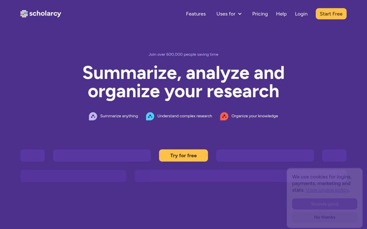 Screenshot of scholarcy.com