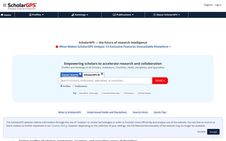 Capture d'écran de scholargps.com