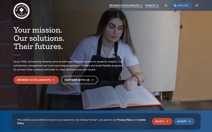 Screenshot of scholarshipamerica.org