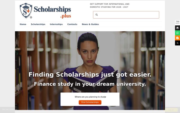 Screenshot of scholarships.plus