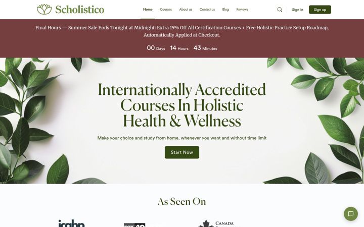 Screenshot von scholistico.com