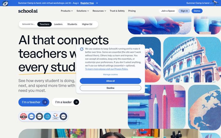 Screenshot of schoolai.com