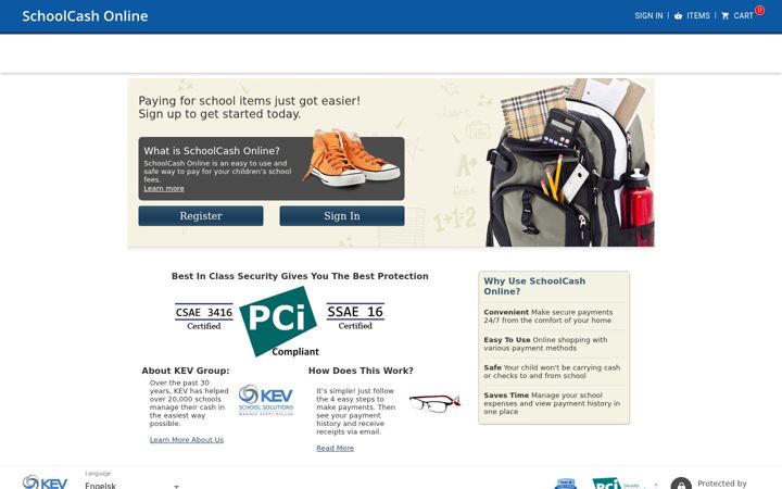 Screenshot of schoolcash.net