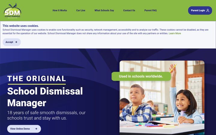 Capture d'écran de schooldismissalmanager.com