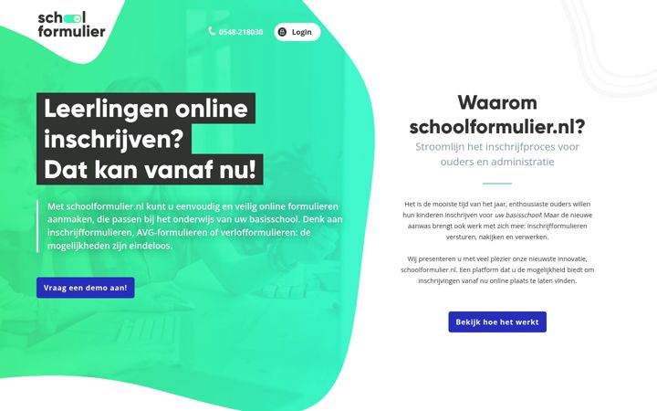 Screenshot του schoolformulier.nl