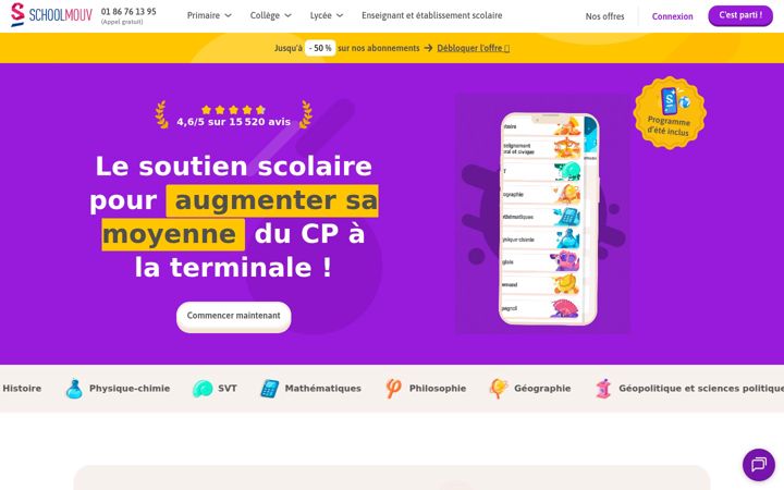 Screenshot of schoolmouv.fr