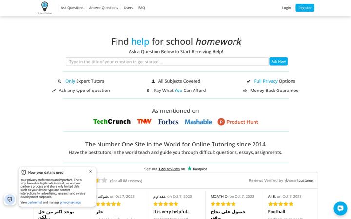 Screenshot of schoolsolver.com