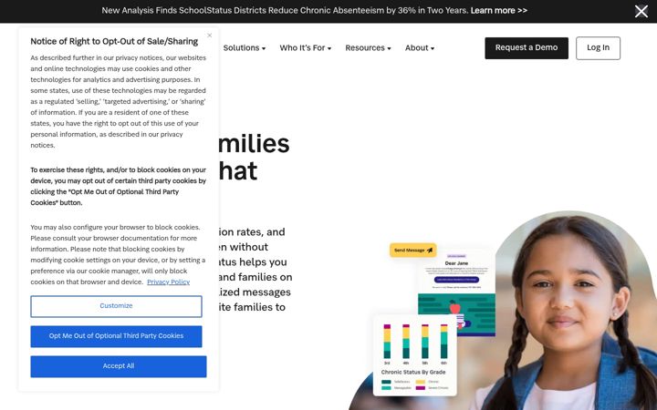 Screenshot of schoolstatus.com