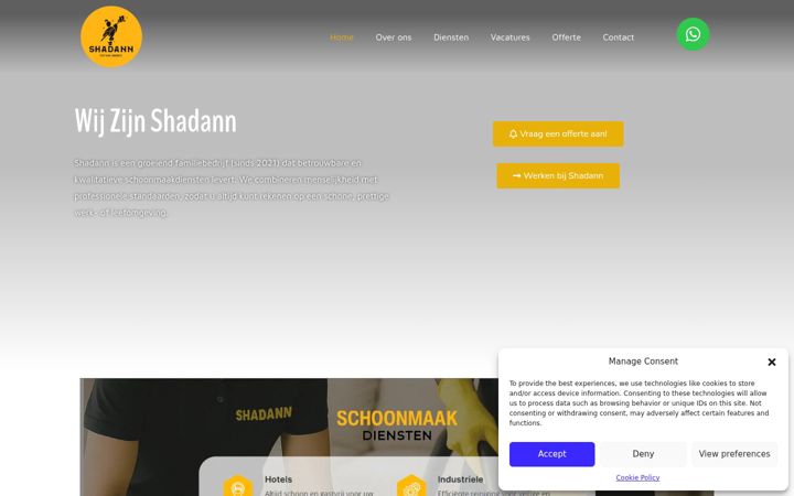 Zrzut ekranu schoonmaakbedrijf-shadann.nl