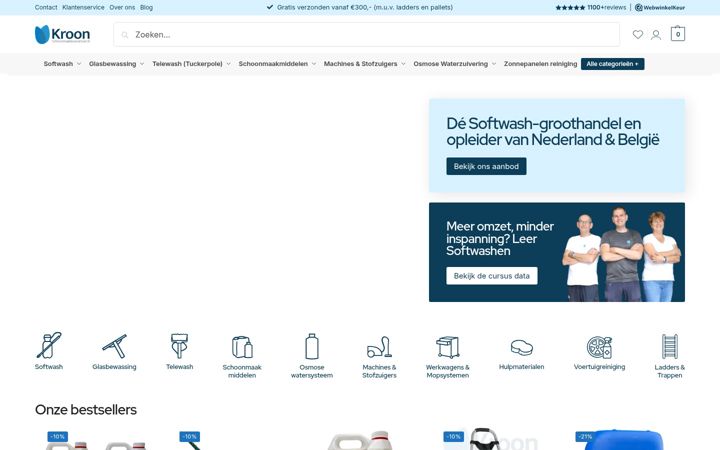 Ekrano kopija schoonmaakleverancier.nl