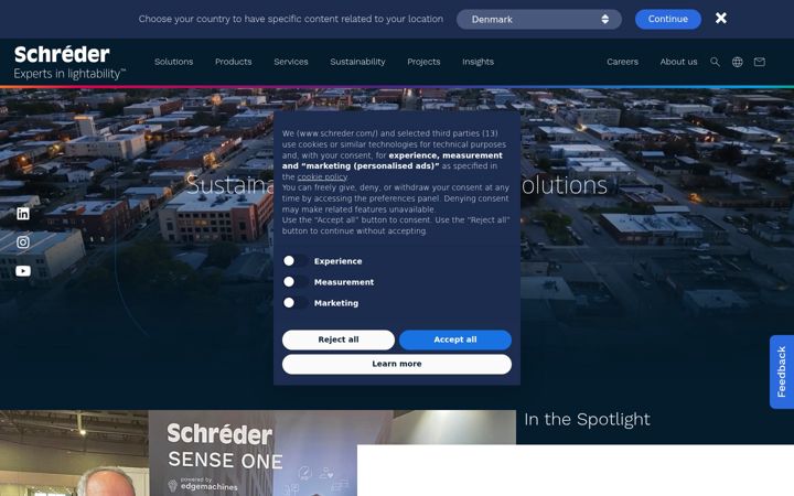 Screenshot of schreder.com