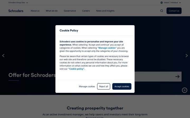 Capture d'écran de schroders.com