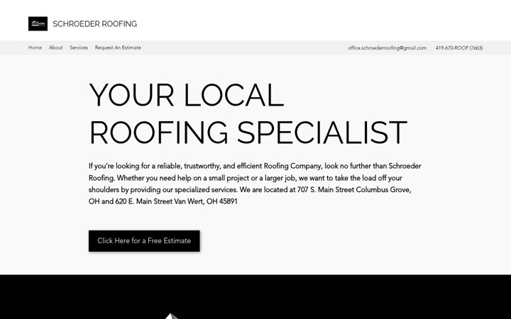Screenshot ta' schroederroof.com