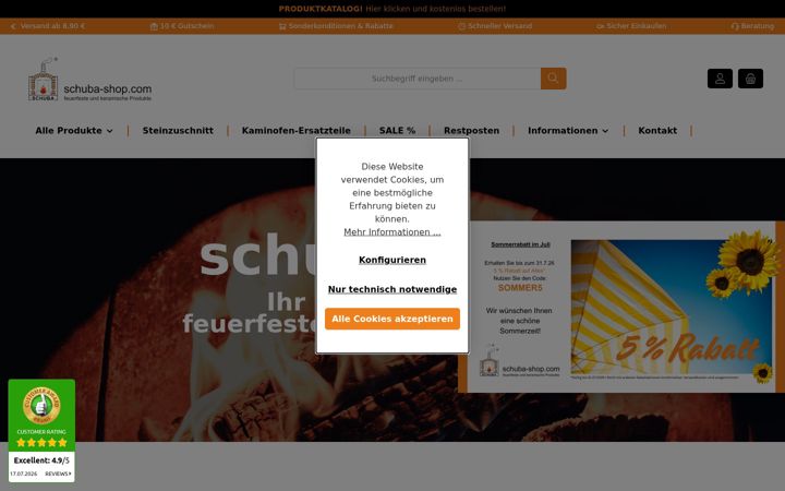 Screenshot van schuba-shop.com
