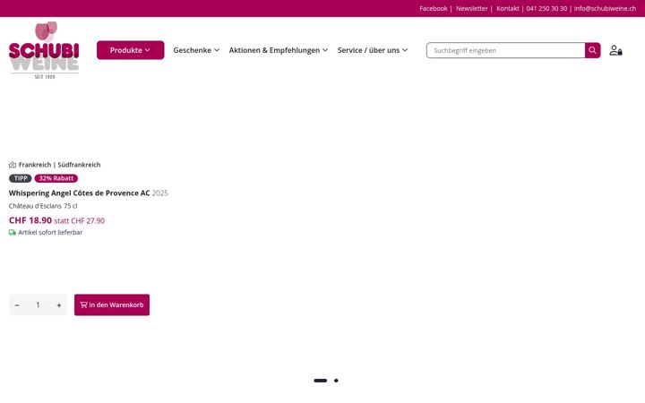 Screenshot von schubiweine.ch
