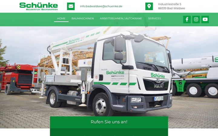 Skärmbild av schuenke-bw.de