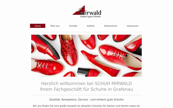 Ekraanipilt saidist schuh-mirwald.de