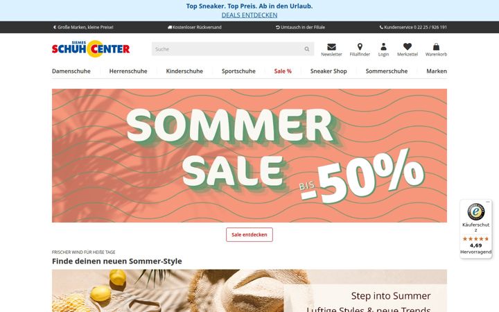 Screenshot of schuhcenter.de