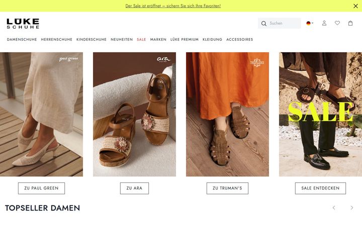 Screenshot of schuhe-lueke.de
