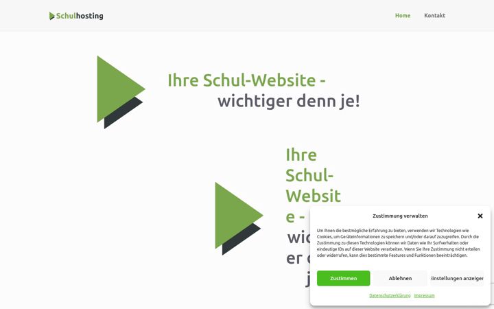Skjámynd af schulhosting.com