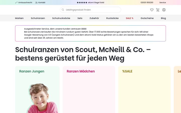Screenshot of schulranzen.net
