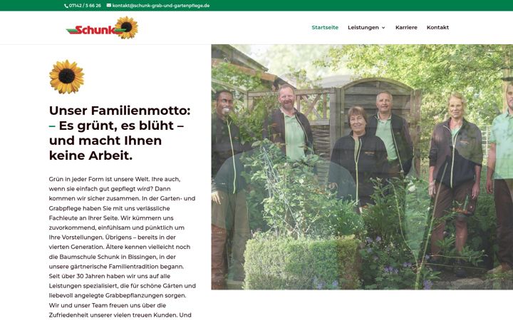 Screenshot ta' schunk-grab-und-gartenpflege.de