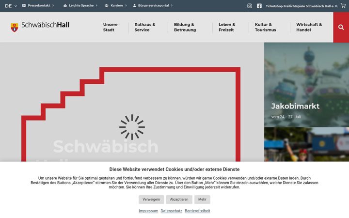Zrzut ekranu schwaebischhall.de
