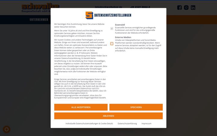 Skærmbillede af schwalbebau.de