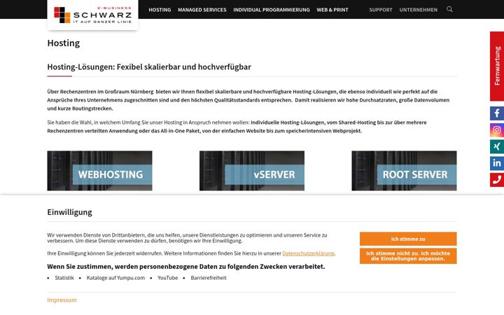 Screenshot of schwarz.hosting
