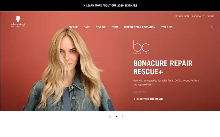 Screenshot of schwarzkopf-professional.com