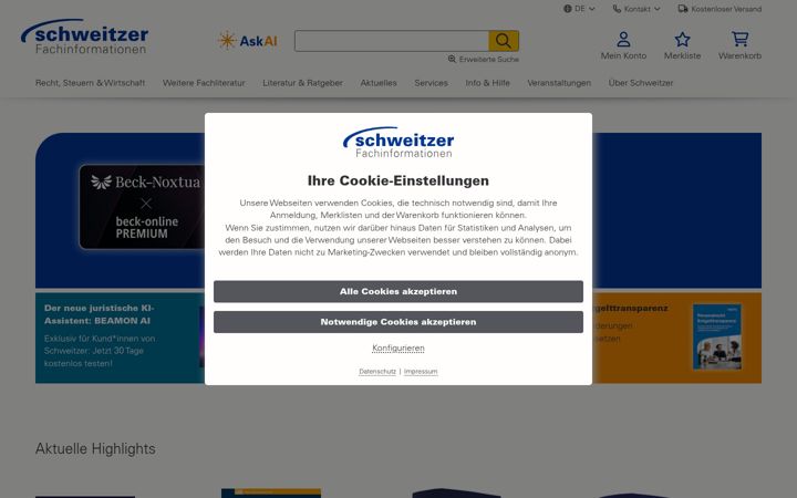 Screenshot of schweitzer-online.de