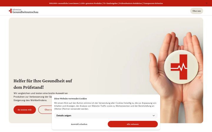 Skærmbillede af schweizer-gesundheitsumschau.ch