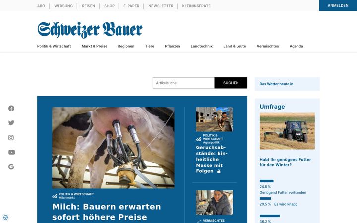 Screenshot of schweizerbauer.ch