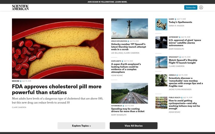 Screenshot of sciam.com