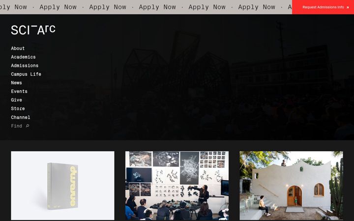 Screenshot of sciarc.edu