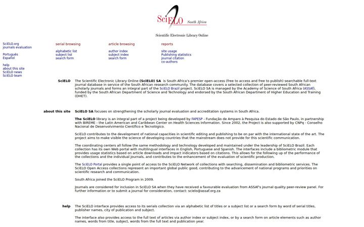 Screenshot of scielo.org.za