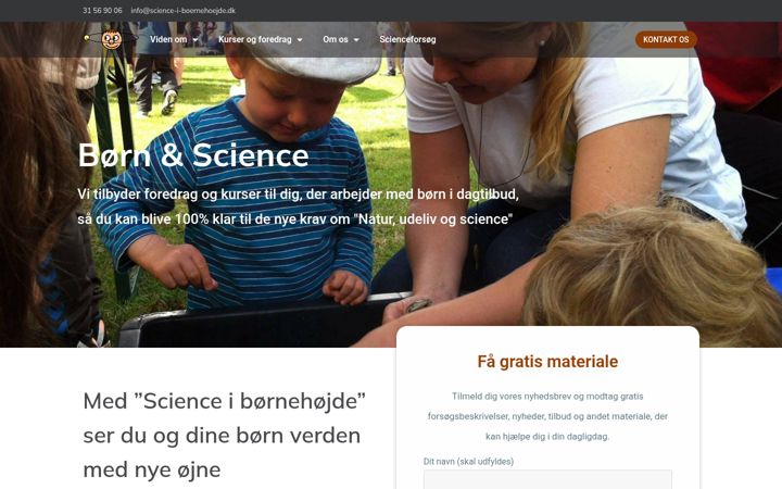 Screenshot of science-i-boernehoejde.dk