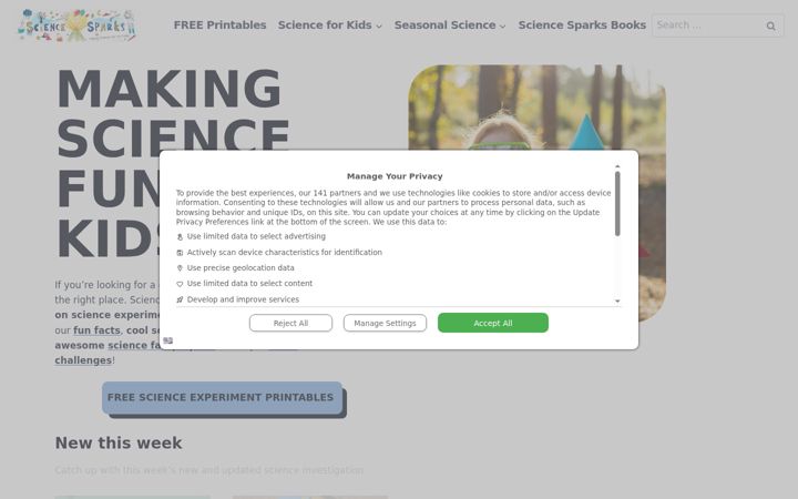 Screenshot of science-sparks.com