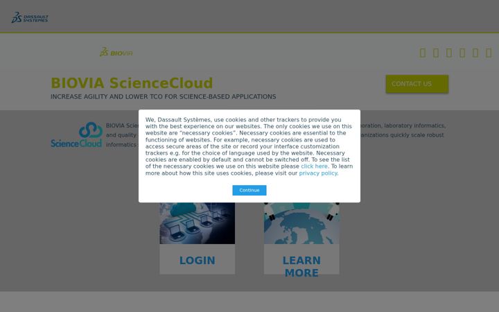 Skjermbilde av sciencecloud.com