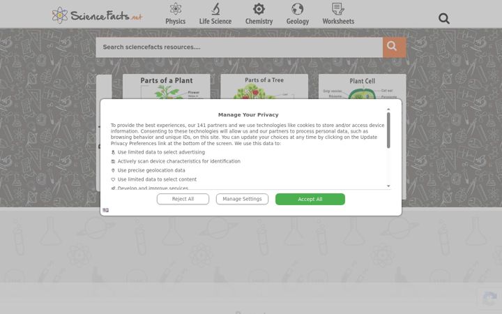 Screenshot von sciencefacts.net