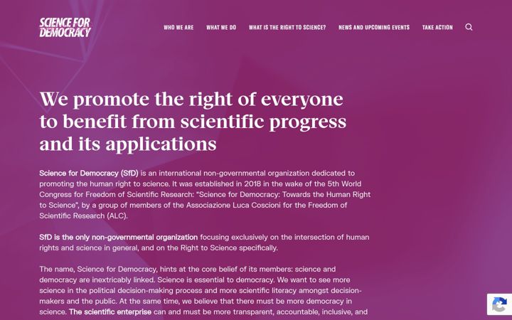 Screenshot of sciencefordemocracy.org
