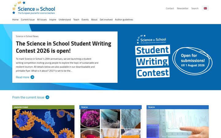 Zrzut ekranu scienceinschool.org