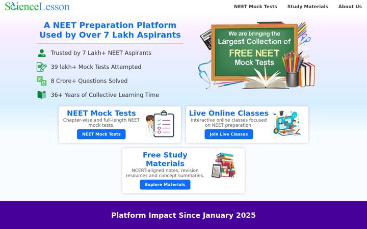 Screenshot of sciencelesson.in
