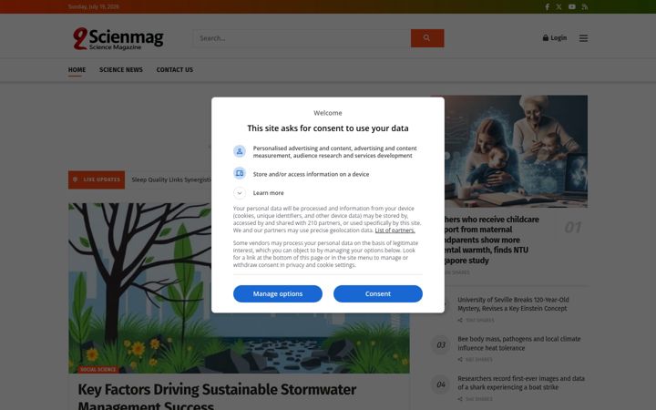 Screenshot of scienmag.com