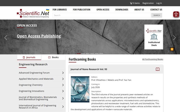 Screenshot ta' scientific.net