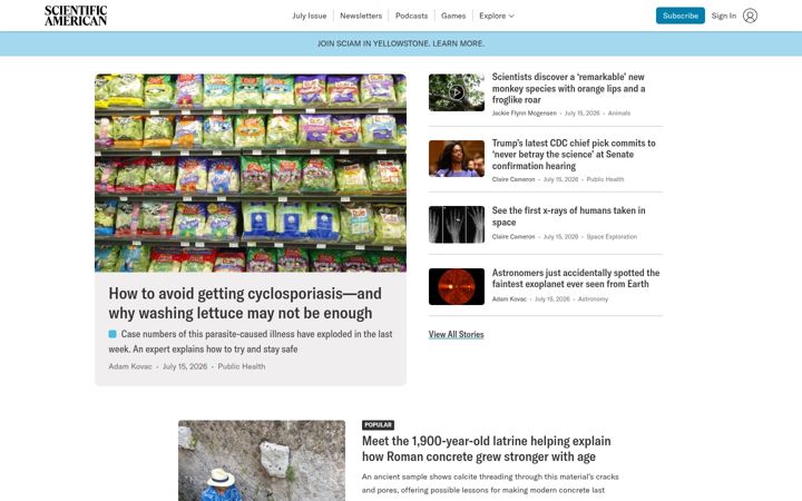Screenshot ta' scientificamerican.com