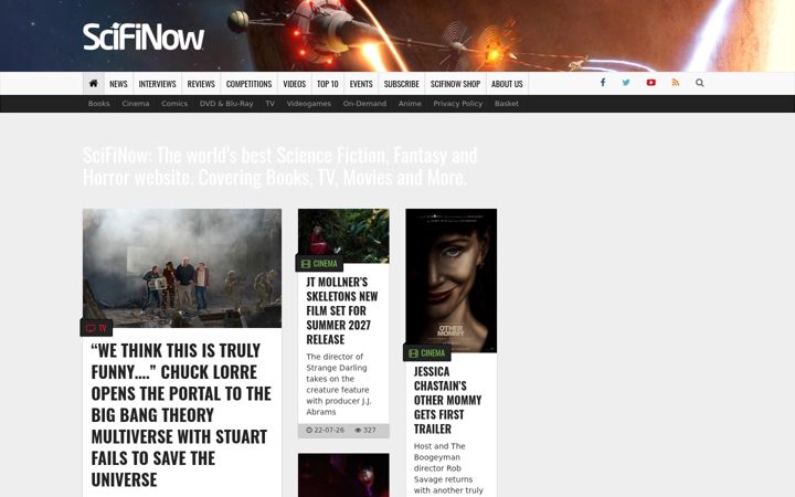 Screenshot of scifinow.co.uk