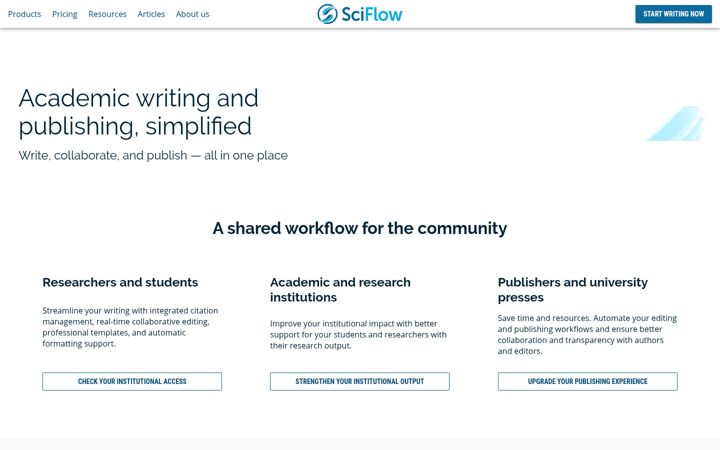 Screenshot of sciflow.net