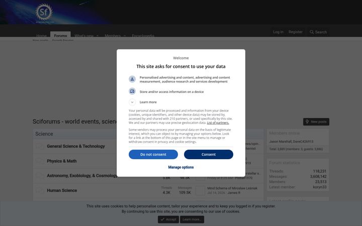 Screenshot of sciforums.com
